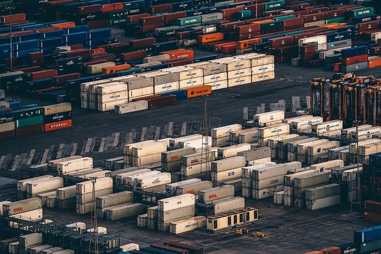 Containers waiting at the terminal