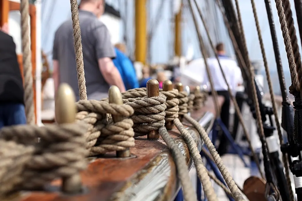 Mooring ropes on deck